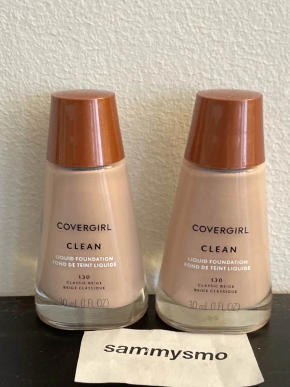 Covergirl Clean Liquid Foundation 130 Classic Beige 1 oz., x2